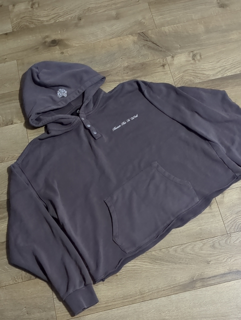 DARC SPORT Wolves CROP TOP Brown Purple HOODIE Size XL